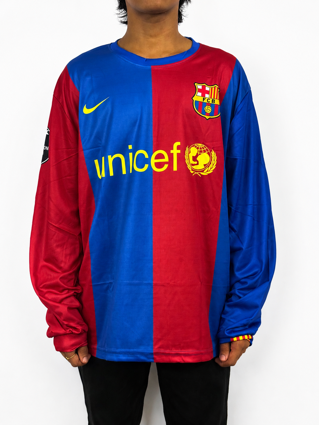 BARCELONA 2008-09 HOME RETRO KIT (LONG SLEEVE)